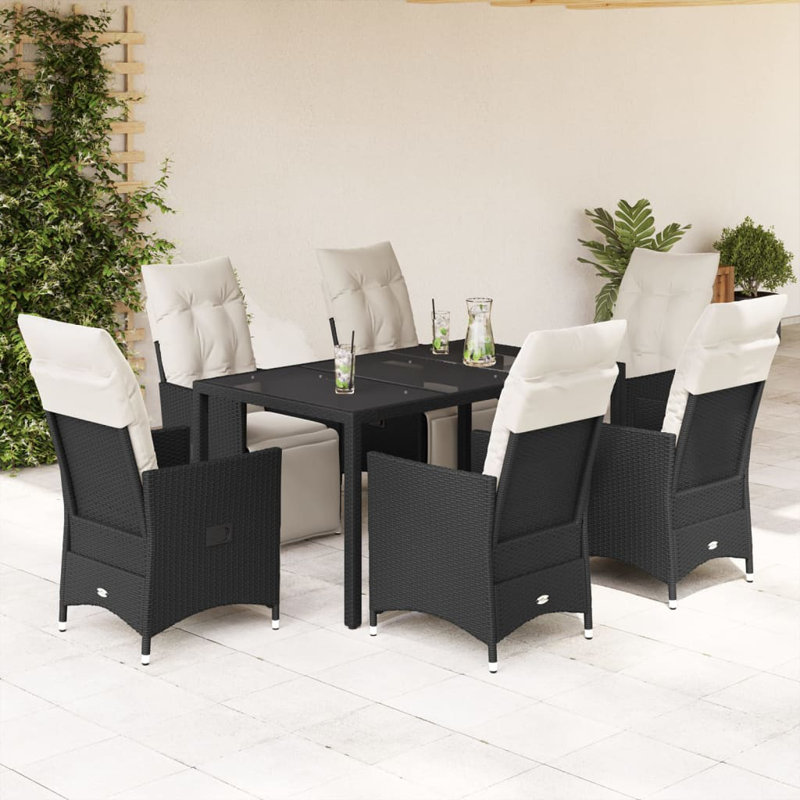 Garden Dining Set, Black