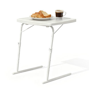 22" Tilting TV Tray Folding Table, Adjustable Height Foldable Laptop Desk for Bedside Sofa Working