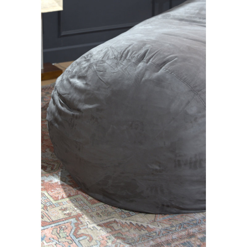 Cylindrical Bean Bag, Microfibre, Microfibre gris charbon, H 30,08 po x l 85,08 po x P 49,94 po