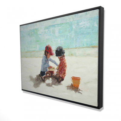 Petites filles à la plage, reproduction sur toile