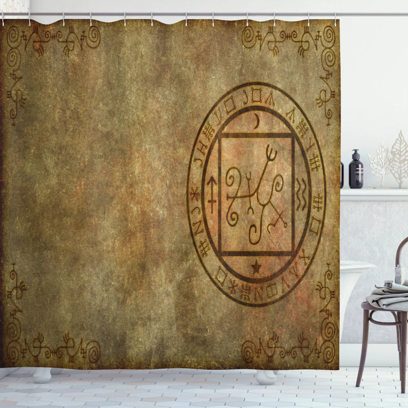 Rideau de douche en papier texturé antique + crochets Celesse, l 69 po x L 75 po