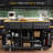 53Inch Large Kitchen Island With Drop Leaf, Power Outlet, Door Internal Storage Rack, Rolling Kitchen Cart On 5 Wheels With 5 Open Side Racks For Kitchen, Dining Room,Black(Not Include Bar Stools)-1135998189