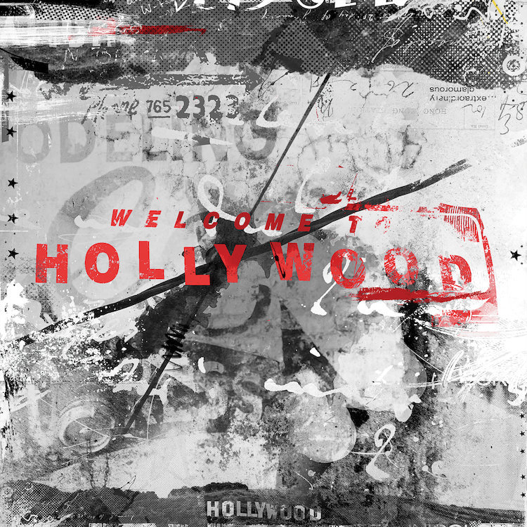 «Welcome to Hollywood» par Teis Albers, reproduction d'art textuel sur toile, H 12 po x l 12 po x P 0,75 po