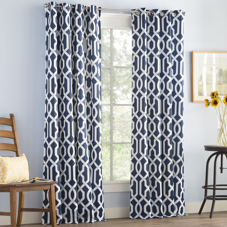 Caullin Geometric Room Darkening Thermal Grommet Curtain Panels