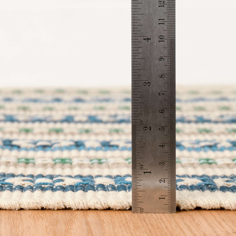 Long Slade Kit Kemp x Annie Selke Long Slade Indigo Handwoven Cotton Rug, Rectangle 7'6" x 9'6"