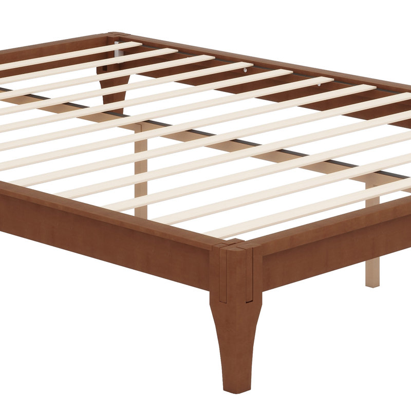 Solid Dry Bamboo Wood Platform Bed, Brown