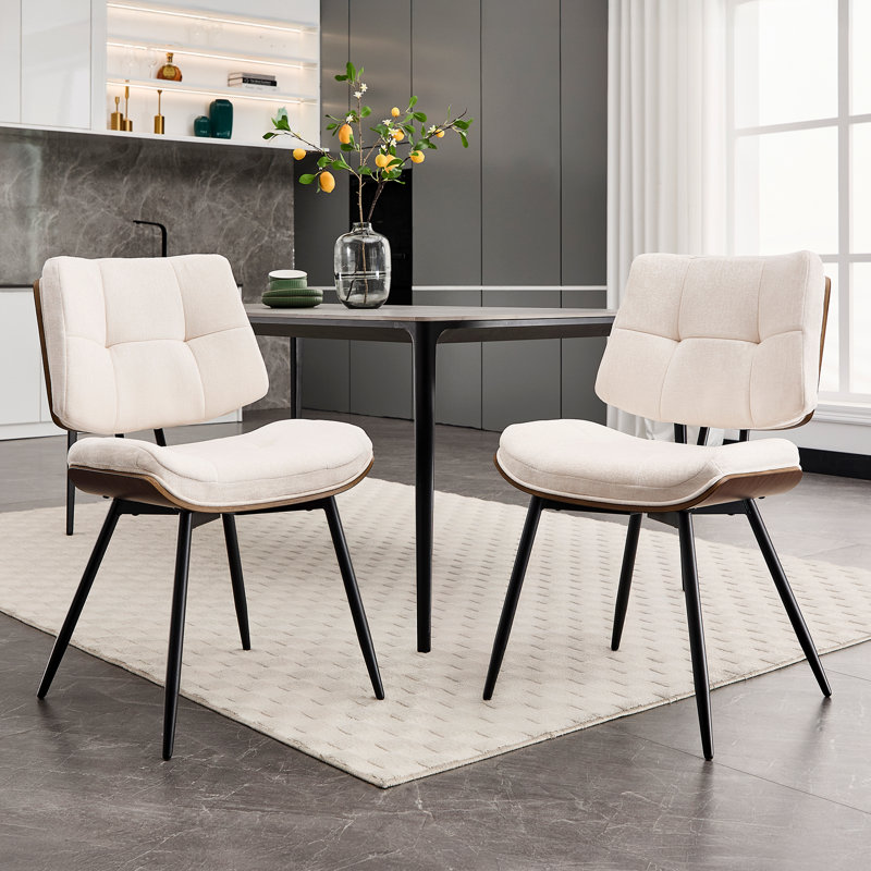 Chaise sans accoudoirs en tissu, Beige