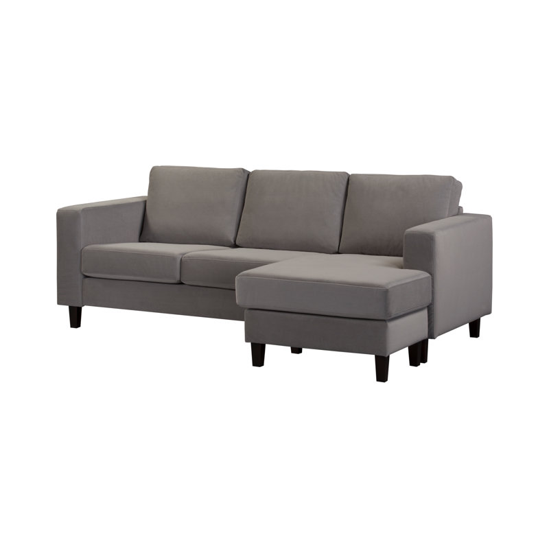 Laighla 4 Seater Sofa & Chaise, Right Hand Facing, Grey, Wenge