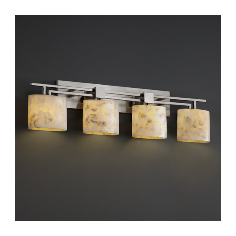 Éclairage pour salle de bain 4 lumières Bonamy, Nickel brossé