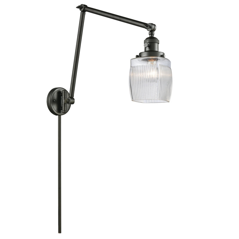 Bras pivotant à 1 lumière à intensité variable Mireya, Ampoule DEL rétro de 3,5 watts, Laiton antique