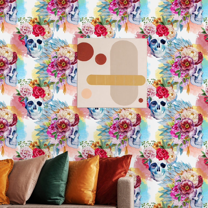 Rouleau de papier peint Skulls, L 16,67 po x l 25 po