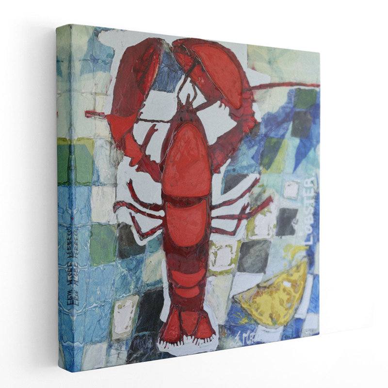 Brilliant Maine Lobster IV - reproduction d'art sur toile, H 16 po x l 16 po