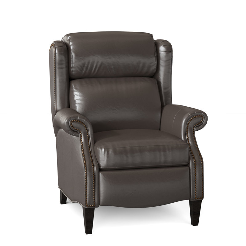 Miller Recliner, Aline Fumo Genuine Leather, Cobblestone, Natural