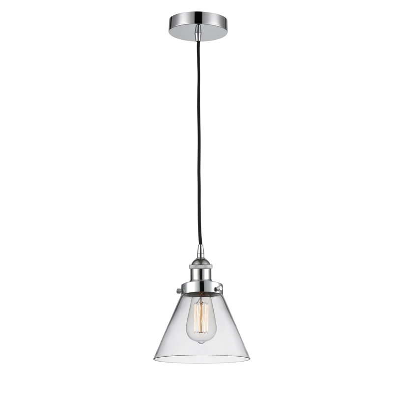 Annis 1 - Light Single Pendant, Clear/Small Cone, No Bulb Included, Polished Chrome