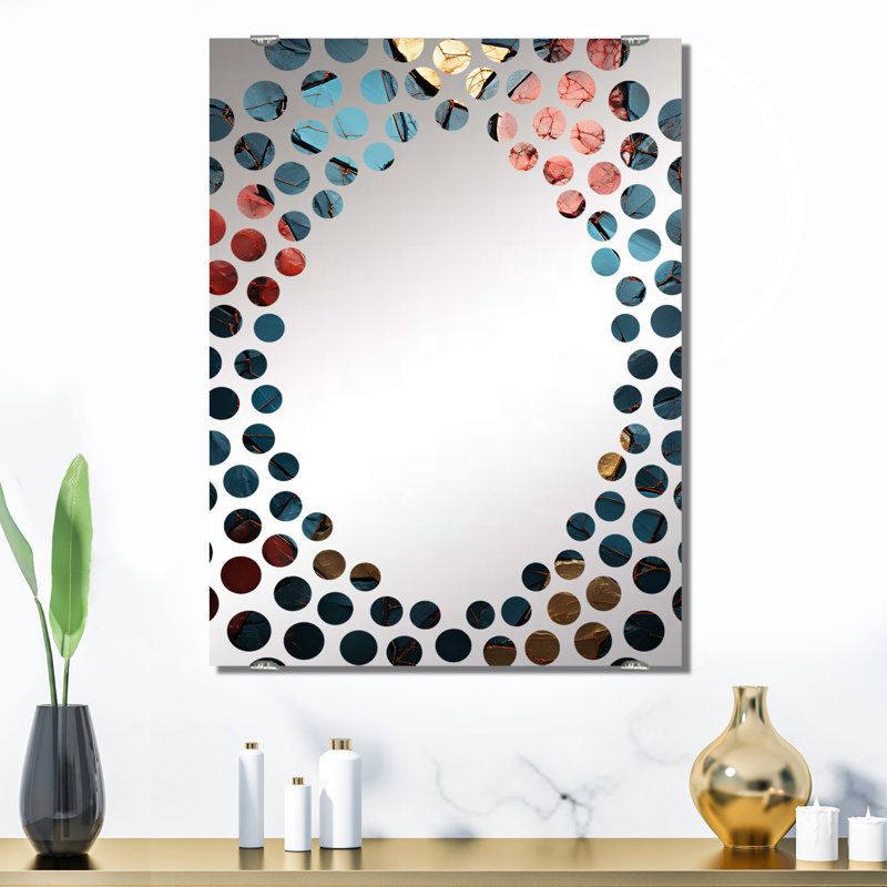 Marble Elegance I - Abstract Marble Big Wall Mirror, 32" x 24"