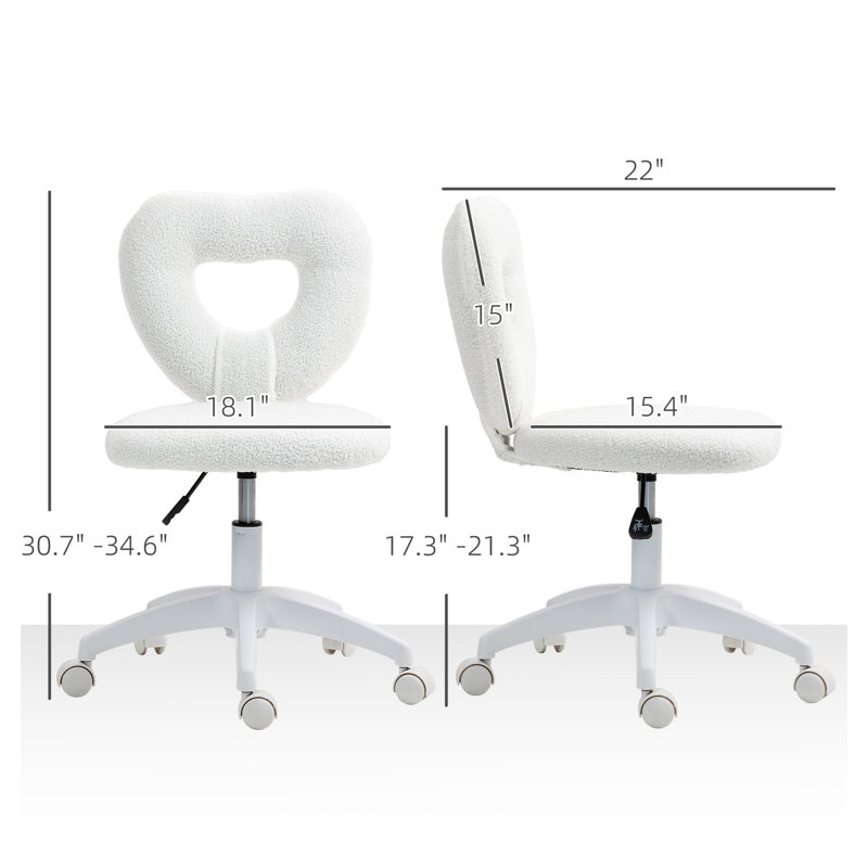 Chaise de bureau pivotante blanche à roulettes