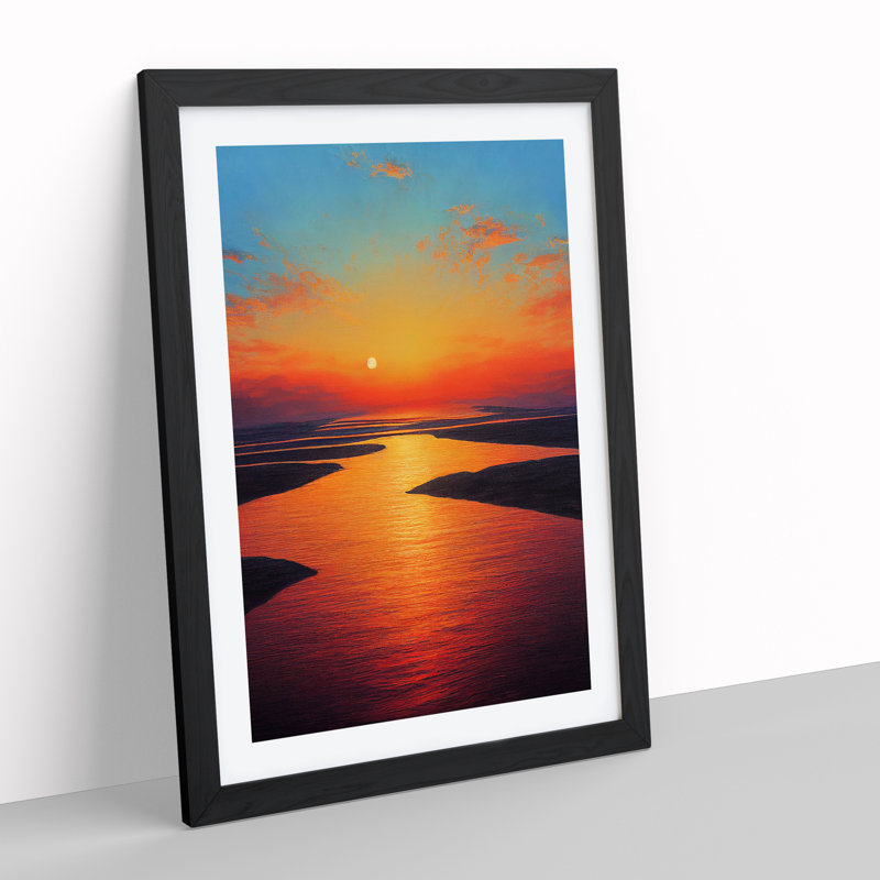 XV1022-592X An Evocative Sunset - Single Picture Frame Print, 64cm H x 46cm W, Black Framed