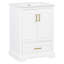 Meuble-lavabo 24 po avec lavabo, armoire en panneau de fibres à densité moyenne avec cadre en bois, 1 tiroir divisé et 2 portes à fermeture douce avec double tablette sur la porte, meuble-lavabo autoportant-1567676002