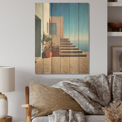 Bouddhisme, paysage de mimalisme, art mural sur bois de pin naturel