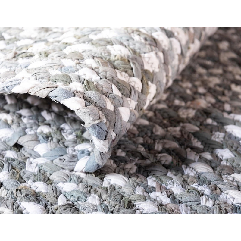 Tapis fumée en coton tressé à la main de style sud-ouest Callington, Ovale 5 pi x 8 pi