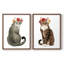 «Flower Crown Cats I», reproduction encadrée de qualité supérieure - prête à être accrochée - aucun clou requis - aucun clou requis-1529640591-1529640592