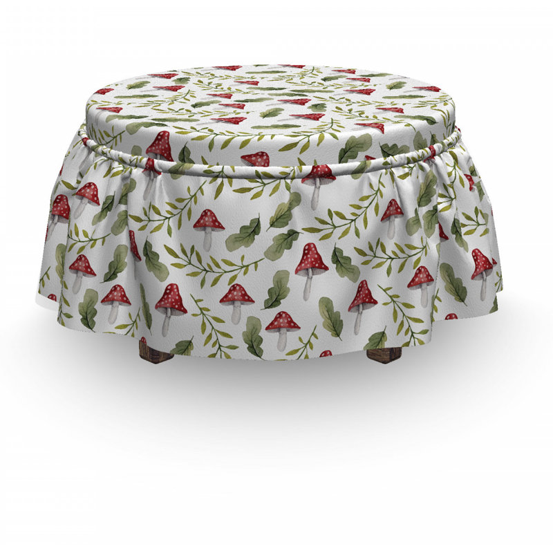 Ensemble de housse pour repose-pieds à coussins carrés 2 pièces pour les feuilles champignon
