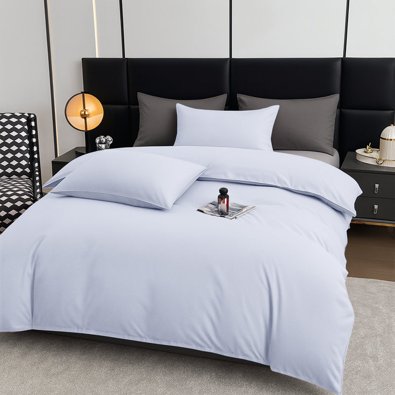 Aspire Homeware Ultra Soft 4 Piece Hotel Quality Dyed Duvet Bedding Set with Pillowcases and Fitted Sheet, White