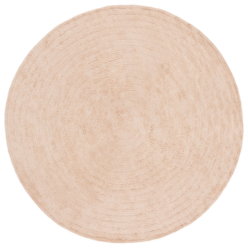 Easy Care 228 Hand Tufted Recycled Cotton Machine Washable Geometric Indoor Use Only Rug, Round 6'