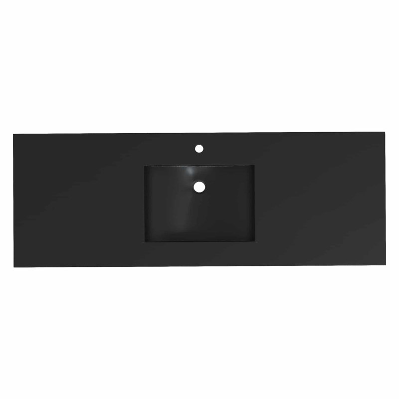 Dessus de meuble-lavabo 60 po avec lavabo intégré gris anthracite Palomar - Découpe de robinet simple, Simple