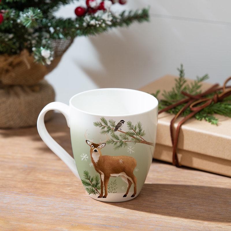 Tasse à café en céramique avec boîte-cadeau Woodland Deer