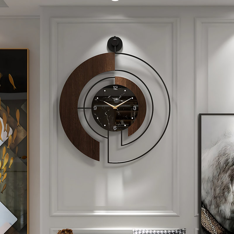 Grande horloge murale 23,6 pouces | Structure en métal silencieuse et silencieuse | Pour le salon, la décoration de chambre à coucher, la décoration murale contemporaine, une idée de cadeau