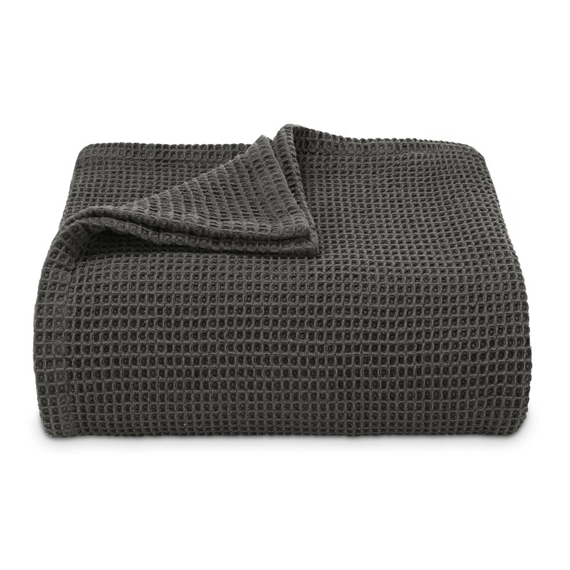 Couverture en coton Vera Wang, Très grand lit, Gris anthracite