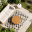 Table basse d'intérieur ronde 35,63 ", table basse centrale à grain de bois moderne, robuste MGO (oxyde de magnésium) imperméable, table sans assemblage pour patio, jardin, cour arrière, salon-881302506
