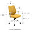 Chaise de bureau Mowbray à dossier bas en filet jaune moutarde avec structure blanche-1705561574