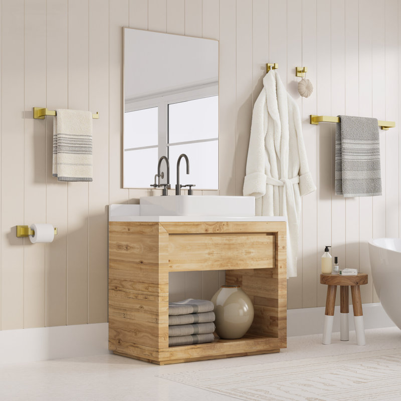 5-Piece Bath Hardware Set, Brushed Gold