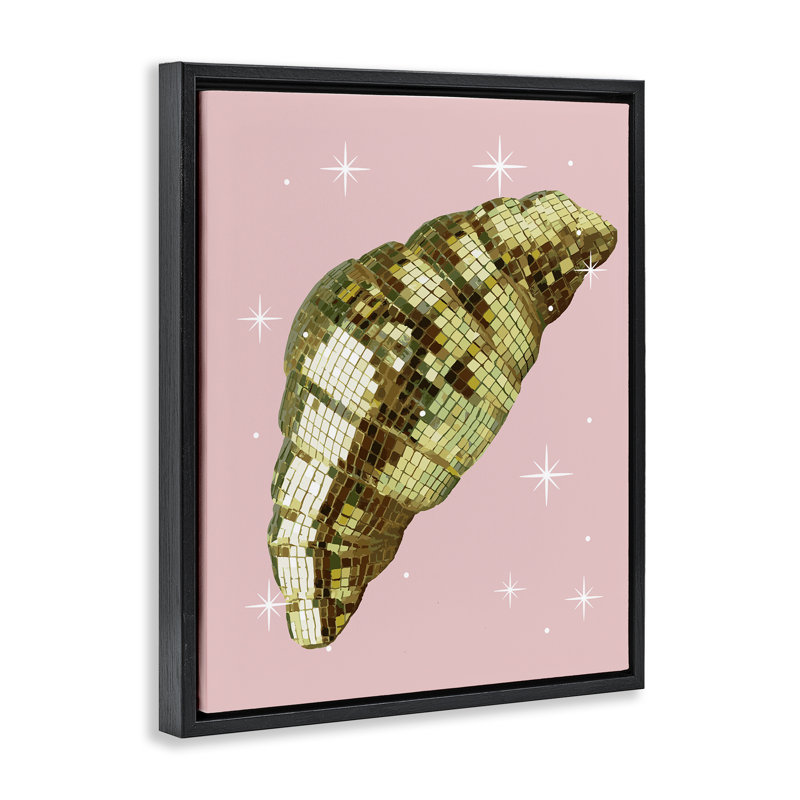Cadre flottant Luminous Disco Croissant, design par Lil 'Rue, Cadre flottant noir de jais, H 21 po x l 17 po