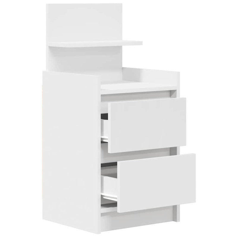 Bedside Cabinets With 2 Drawers 2 Pcs 38X34x80 Cm, 2, White