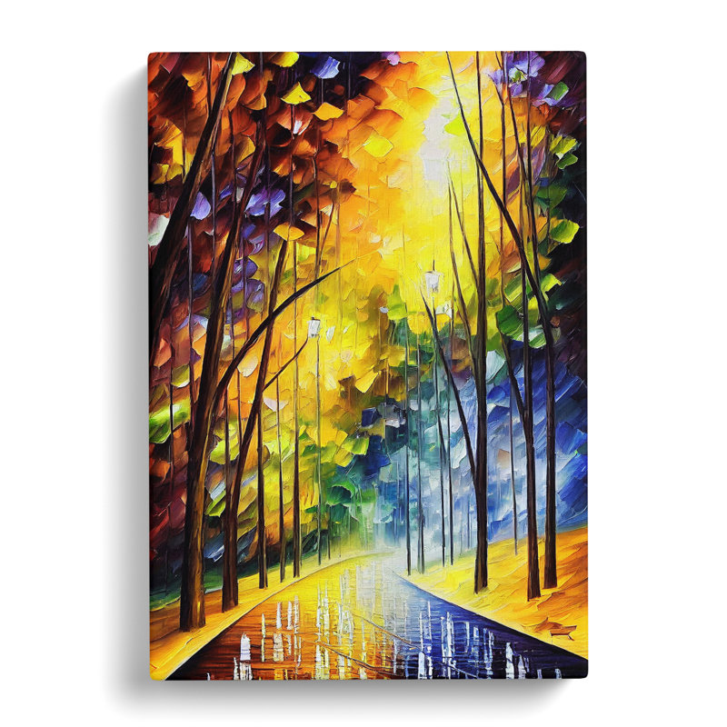 XC1022-1652X Colourful Woodland Forest No.1 - Wrapped Canvas Print, 50cm H x 35cm W x 3cm D