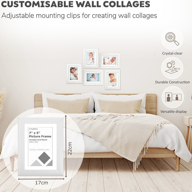 Picture Frame with Mat, White