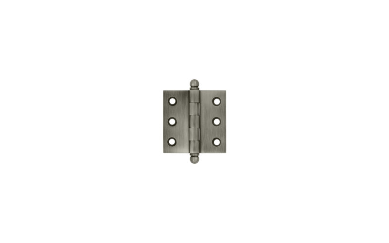 Deltana CH2020U26D 2" x 2" Hinge, w/ Ball Tips in Brushed Chrome Pair, Antique Nickel