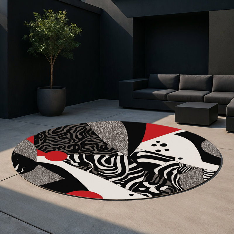 Tapis intérieur et extérieur Eernal Echo, Rond 5 pi