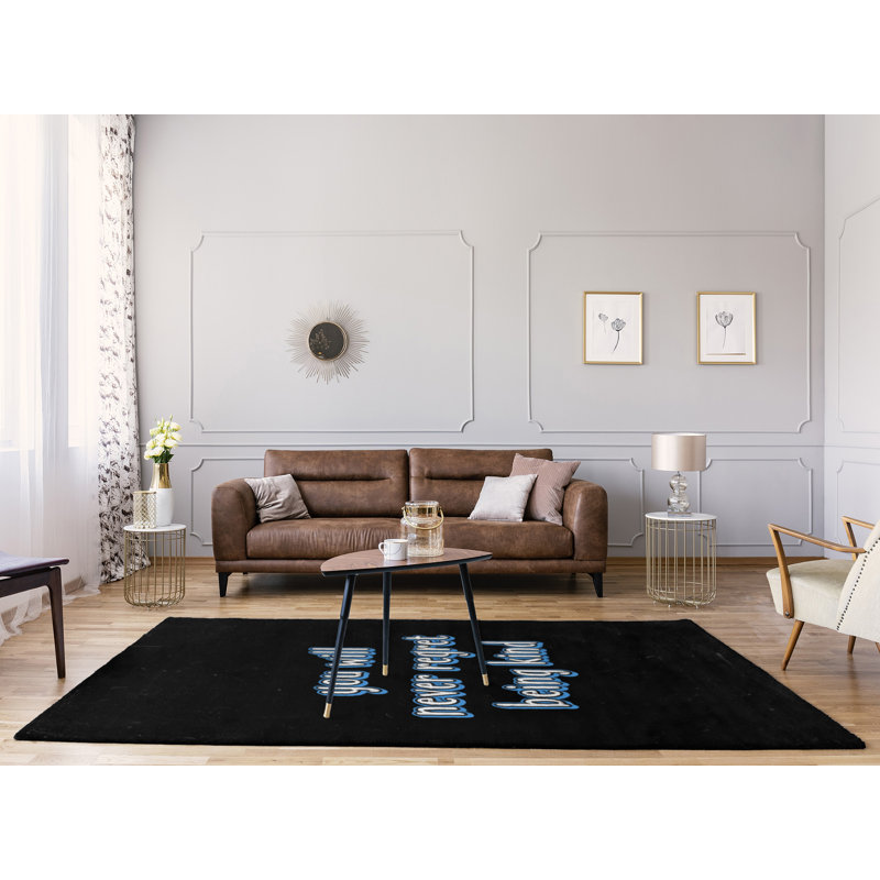 Tapis en poly-chenille style tableau noir, Rectangle 5 pi x 7 pi