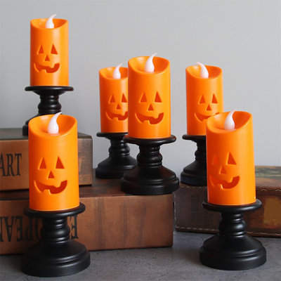 6pcHalloween LED Candle Light Halloween Decoration Pum-pkin Lantern