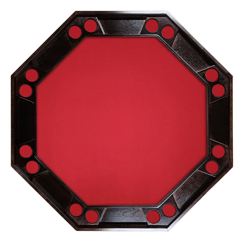 Table de poker Classic, Acajou, Feutre rouge, L 52 po x P 48 po x H 29,5 po