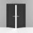 Quadro Paneled Solid French Double Black Doors-87389790