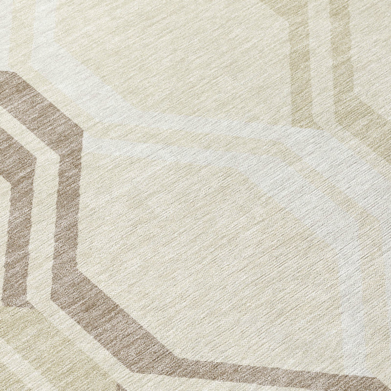 Machine Washable Indoor/Outdoor Chantille ACN2326 Mid-Century Modern Rug, Round 8'
