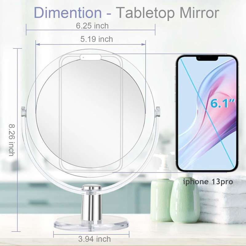 Miroir de maquillage avec support Miroir de coiffeuse