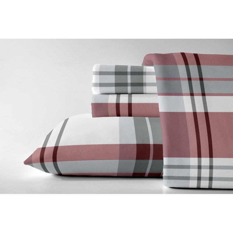 Flannel Plaid Sheet Set, California King
