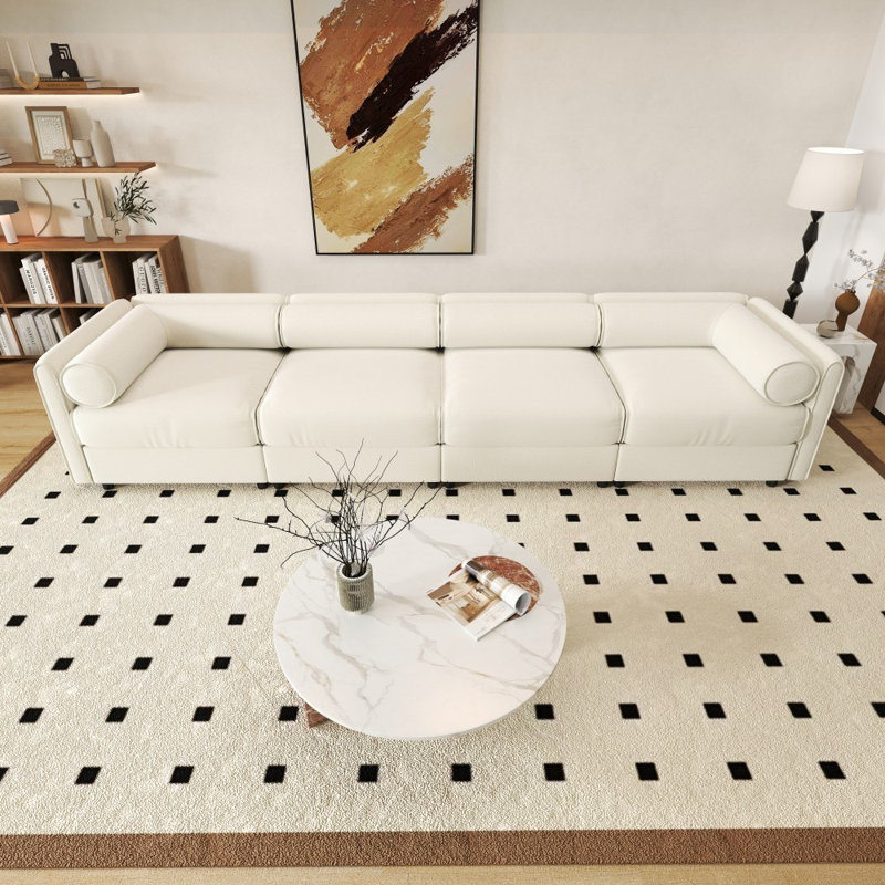 Canapés en chenille de 142,5 po avec siège de rangement, Blanc