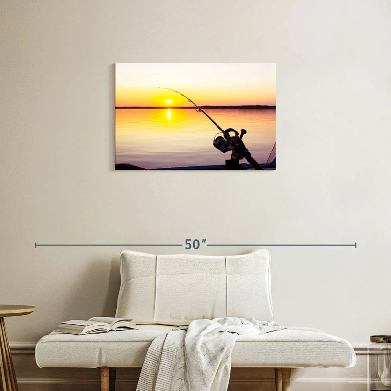 Senne Fishing At Sundown, 20'' H x 30'' W
